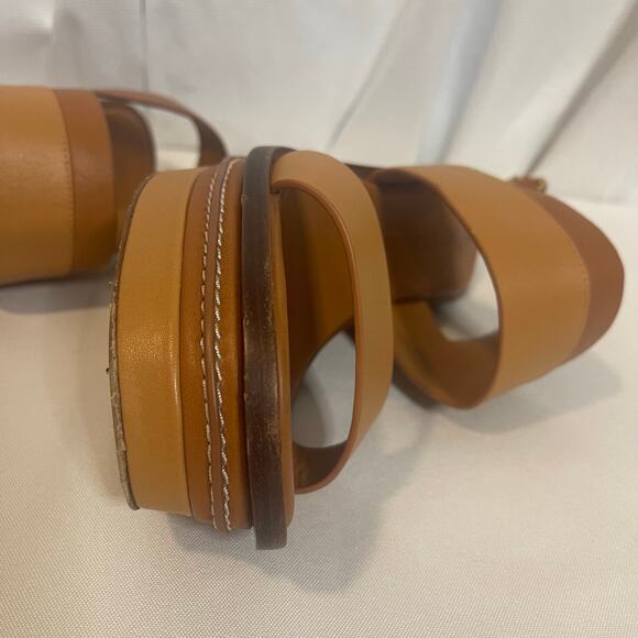 Tory Burch Selby 2 tone leather wedge sandals size 9-Preowned - Picture 6 of 12